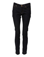 Dolce &amp; Gabbana Blue Cotton PRETTY LowWaist Skinny Denim Jeans 