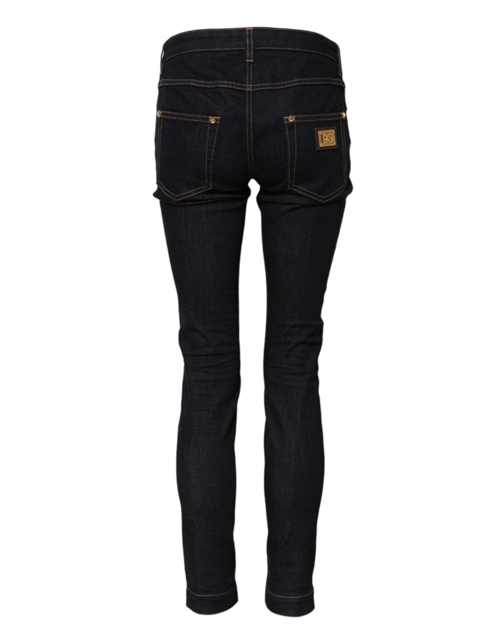 Dolce &amp; Gabbana Blue Cotton PRETTY LowWaist Skinny Denim Jeans 
