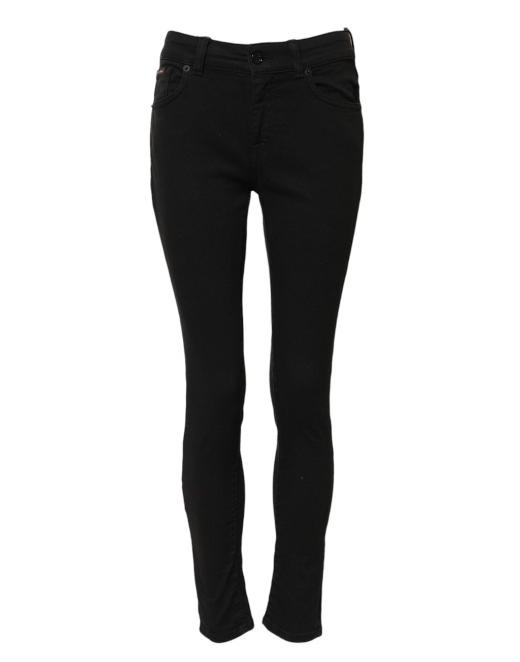 Dolce &amp; Gabbana Black Cotton Skinny Mid Waist Denim Jeans 