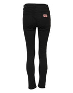 Dolce &amp; Gabbana Black Cotton Skinny Mid Waist Denim Jeans 