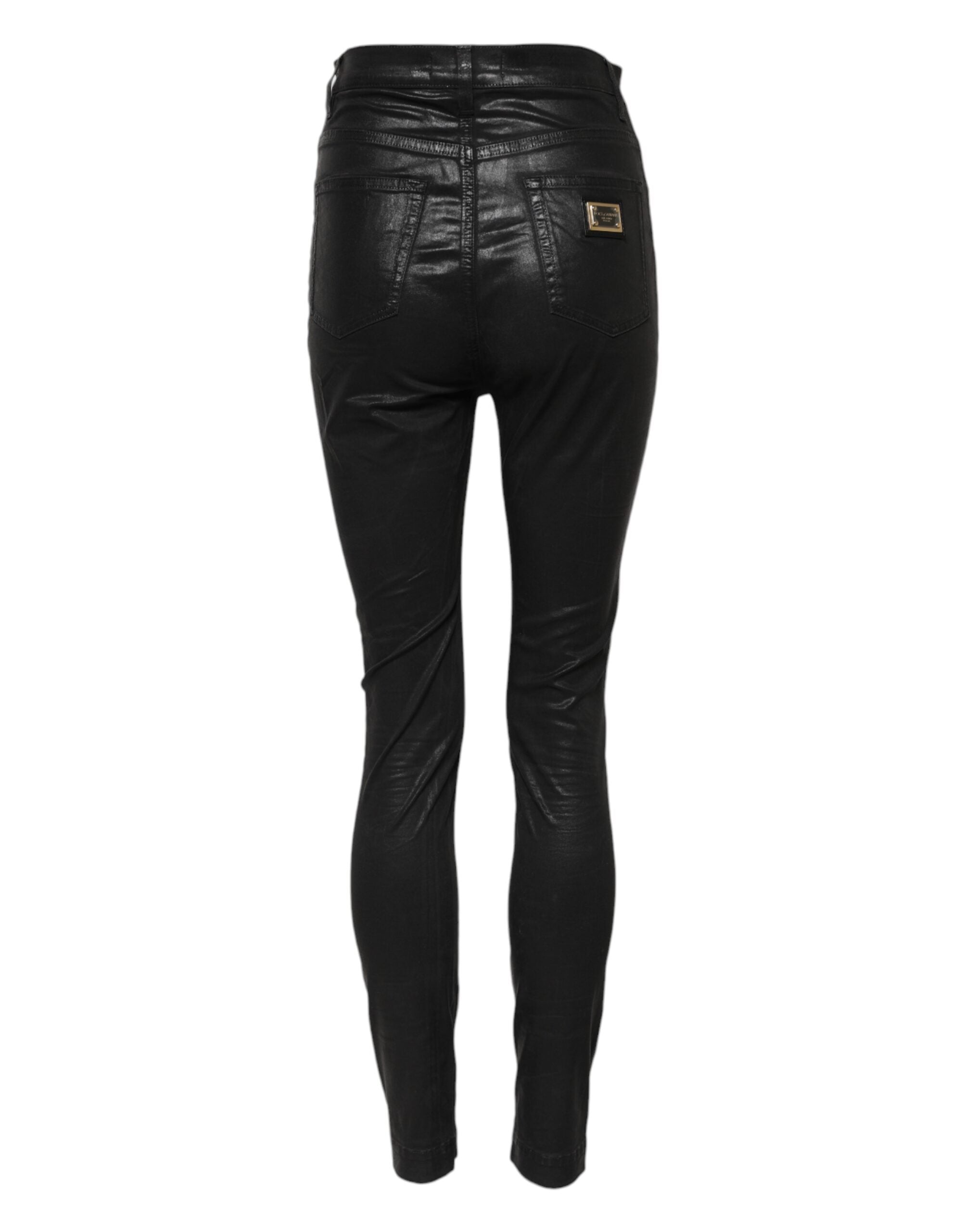 Dolce &amp; Gabbana Black GRACE High Waist Skinny Denim Jeans 