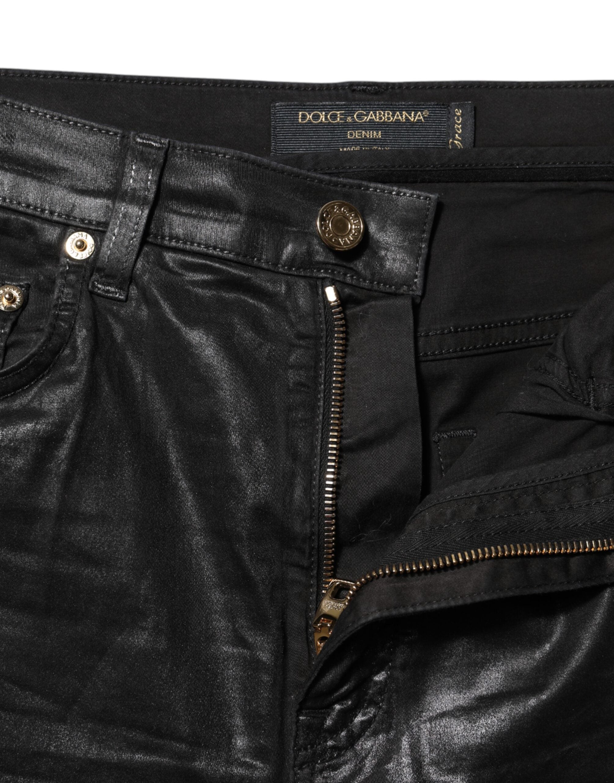 Dolce &amp; Gabbana Black GRACE High Waist Skinny Denim Jeans 