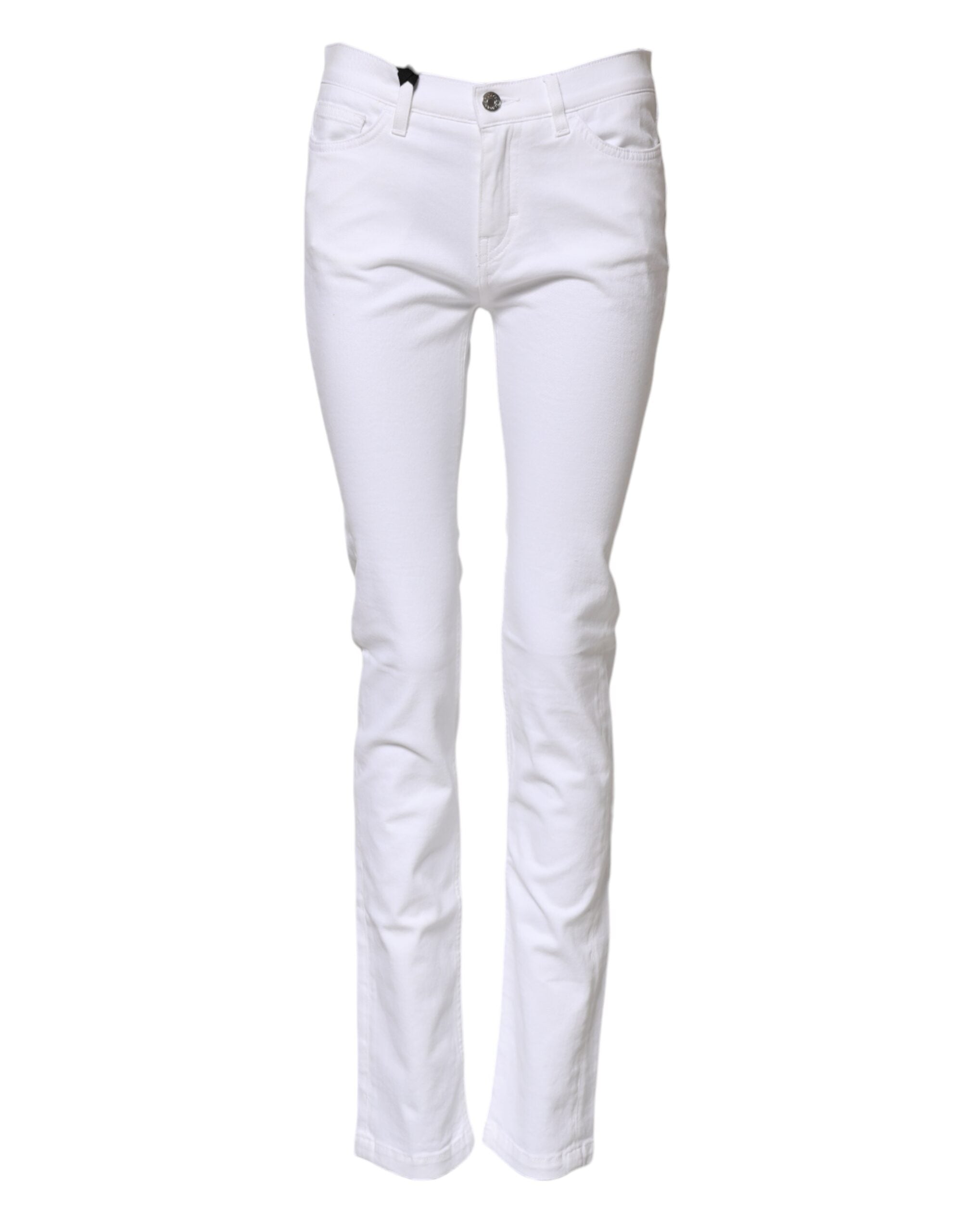 Dolce &amp; Gabbana White GRACE Mid Waisted Skinny Denim Jeans 