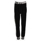 Dolce &amp; Gabbana Black Cotton Jogger Logo Waist Pants 