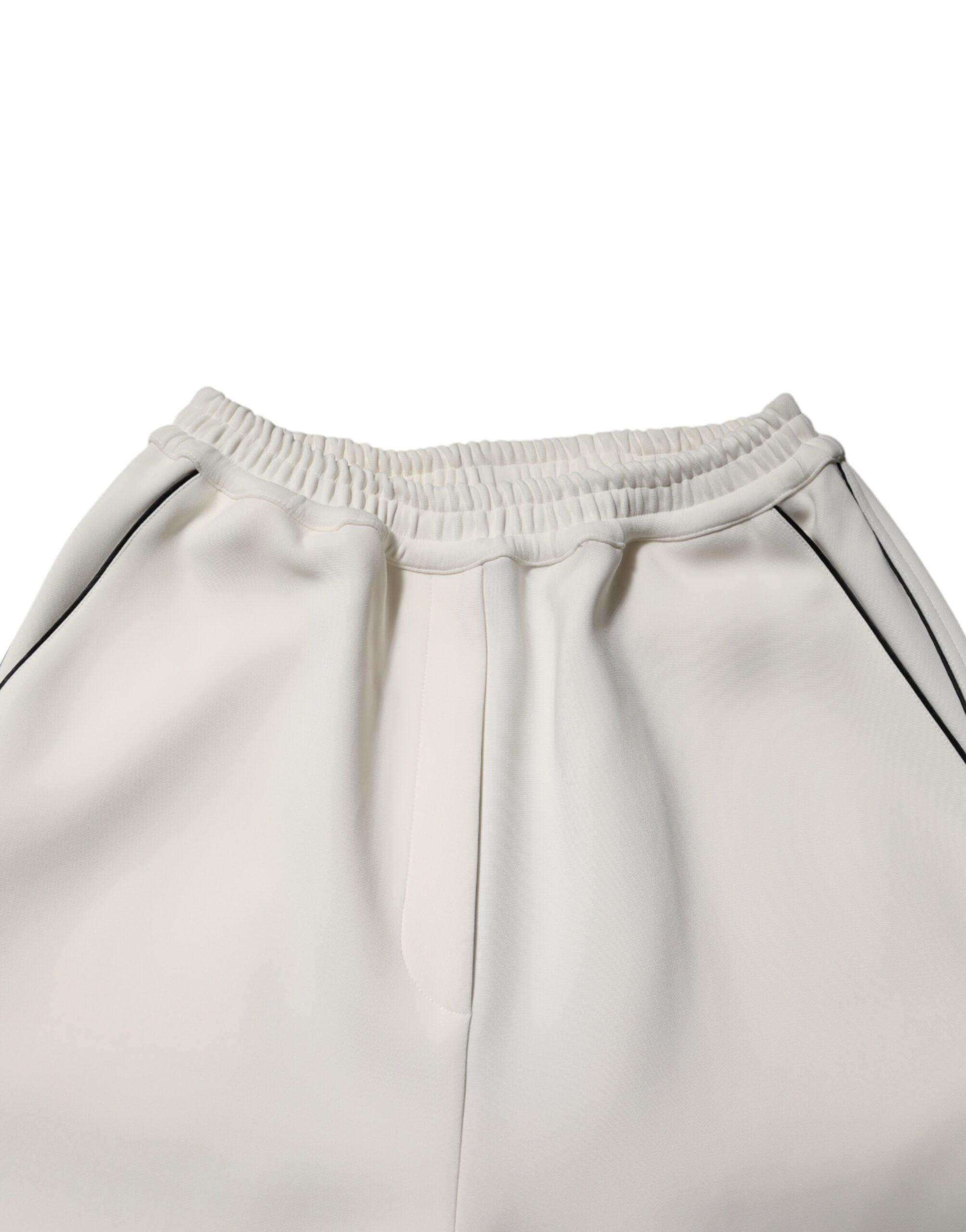 Dolce &amp; Gabbana White Viscose Wide Leg Pull On Pants 