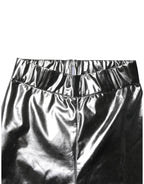Dolce &amp; Gabbana Metallic Silver Polyester Slim Fit Leggings Pants 