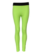 Dolce &amp; Gabbana Green Nylon Slim Fit Leggings Pants 