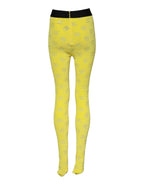 Dolce &amp; Gabbana Yellow Logo Slim Fit Leggings Pants 