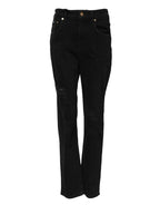 Dolce &amp; Gabbana Black Boyfriend Cotton Flared Denim Jeans 