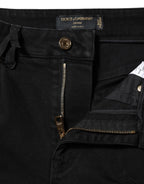 Dolce &amp; Gabbana Black Boyfriend Cotton Flared Denim Jeans 