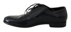 Dolce &amp; Gabbana Blue Leather Polished Dress Derby Shoes