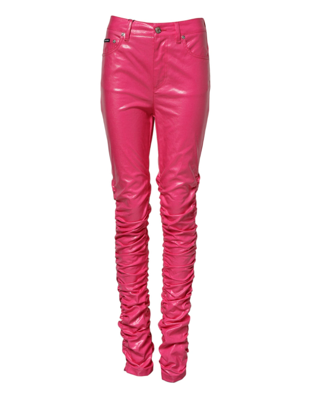Dolce &amp; Gabbana Pink Cotton High Waisted Skinny Denim Jeans