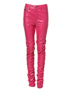 Dolce &amp; Gabbana Pink Cotton High Waisted Skinny Denim Jeans
