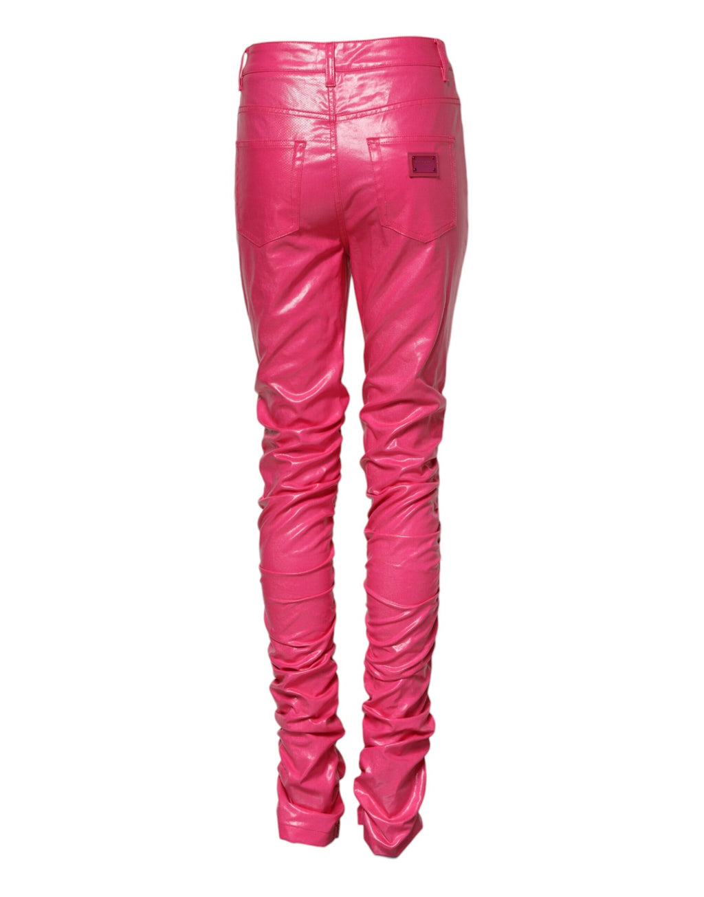 Dolce &amp; Gabbana Pink Cotton High Waisted Skinny Denim Jeans