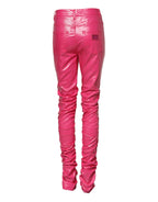 Dolce &amp; Gabbana Pink Cotton High Waisted Skinny Denim Jeans
