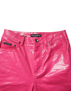 Dolce &amp; Gabbana Pink Cotton High Waisted Skinny Denim Jeans