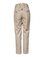 Dolce & Gabbana Beige Cotton High Waisted Pants