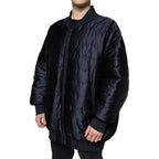 Dolce &amp; Gabbana Dark Blue Quilted Full Zip Bomber Jacket