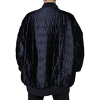 Dolce &amp; Gabbana Dark Blue Quilted Full Zip Bomber Jacket