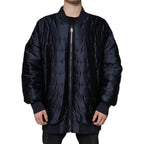 Dolce &amp; Gabbana Dark Blue Quilted Full Zip Bomber Jacket