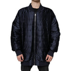 Dolce &amp; Gabbana Dark Blue Quilted Full Zip Bomber Jacket
