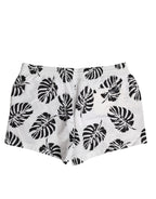 Dolce &amp; Gabbana White Black Print Beachwear Shorts Swimwear