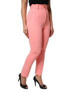 Dolce &amp; Gabbana Pink High Waist Dress Tapered Pants