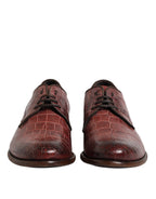 Dolce &amp; Gabbana Burgundy Leather Lace Up Derby Dress Shoes