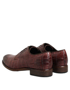 Dolce &amp; Gabbana Burgundy Leather Lace Up Derby Dress Shoes