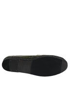 Dolce &amp; Gabbana Green Exotic Leather Espadrilles Slip On Shoes