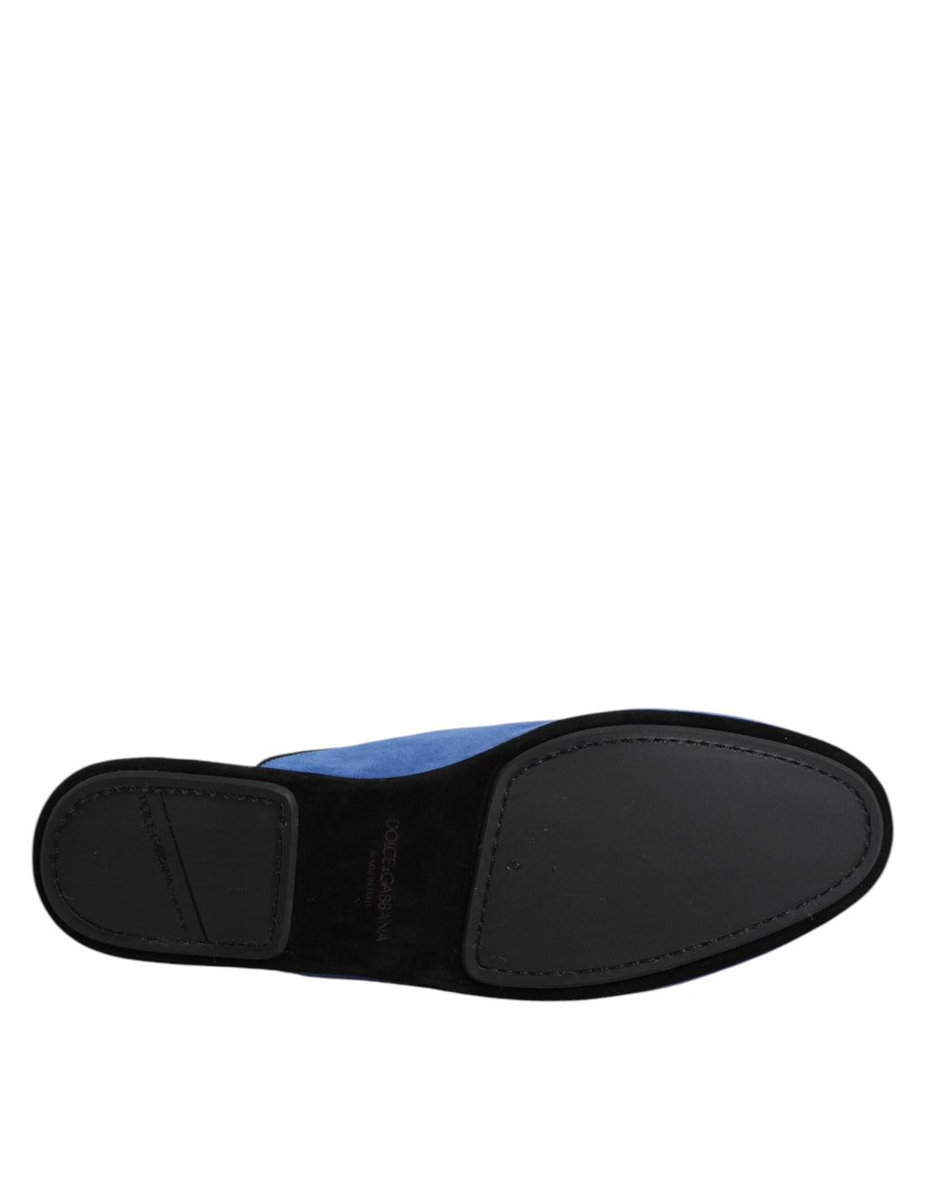 Dolce &amp; Gabbana Blue Suede Goat Slides Flat Slipper Shoes
