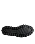 Dolce &amp; Gabbana Black Leather Lace Up Trekking Dress Shoes