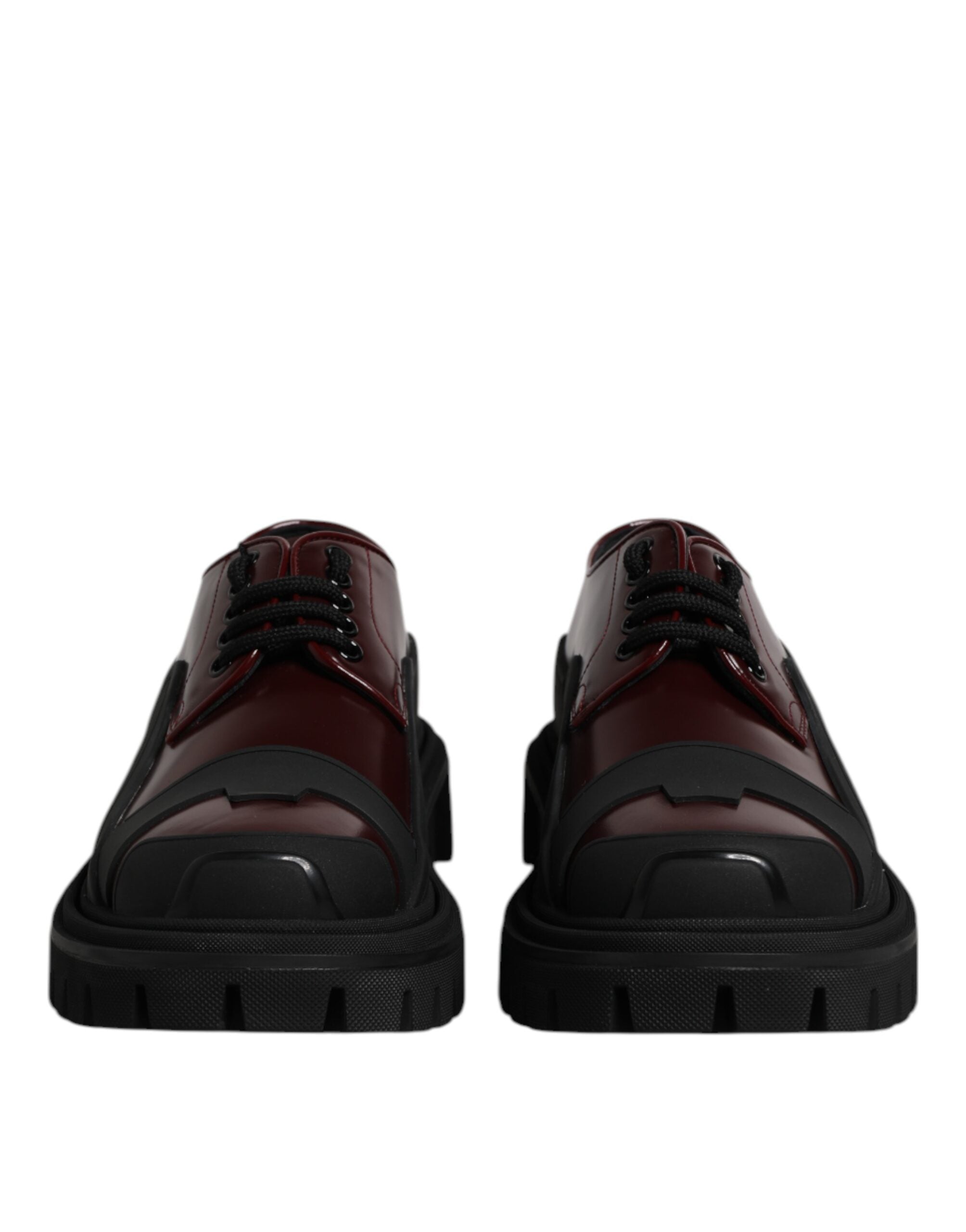 Dolce &amp; Gabbana Red Leather Lace Up Trekking Dress Shoes