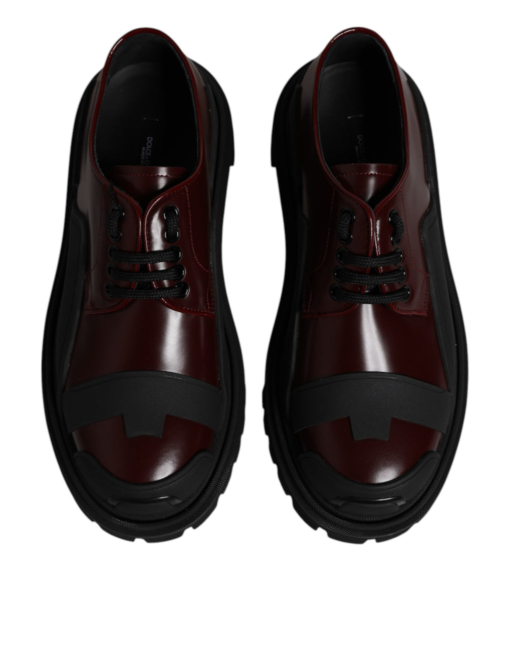 Dolce &amp; Gabbana Red Leather Lace Up Trekking Dress Shoes