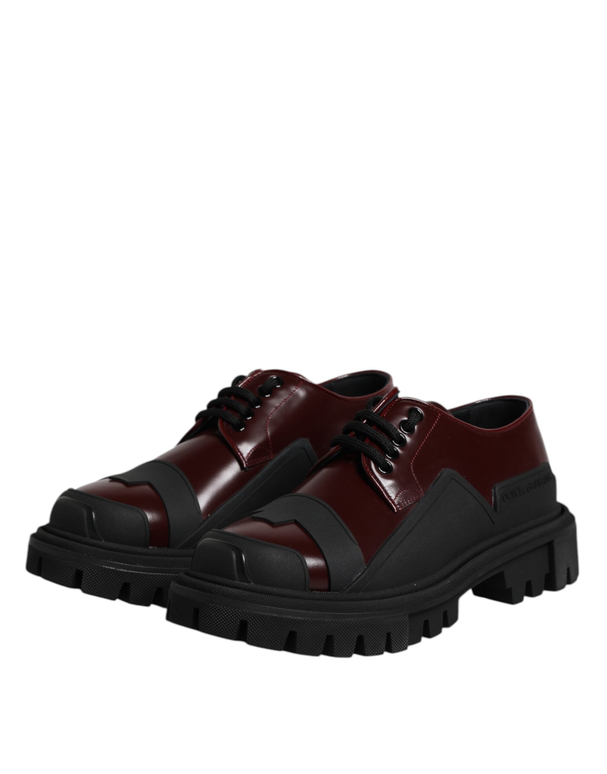 Dolce &amp; Gabbana Red Leather Lace Up Trekking Dress Shoes