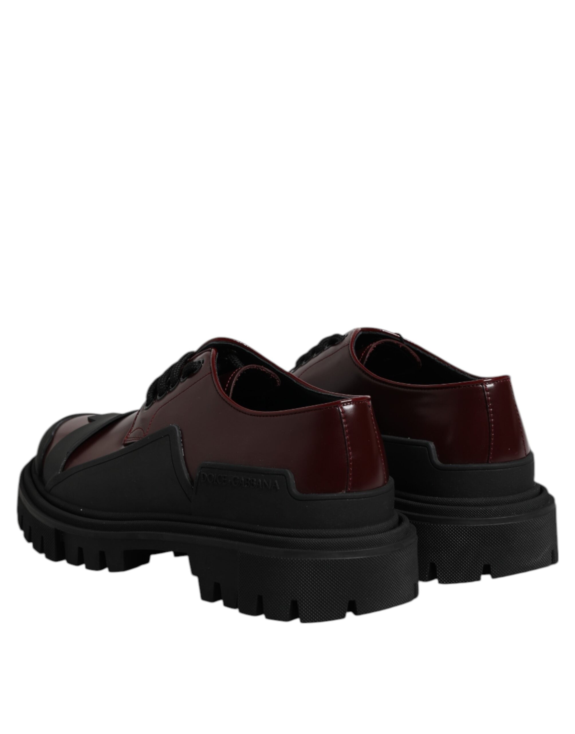 Dolce &amp; Gabbana Red Leather Lace Up Trekking Dress Shoes
