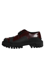 Dolce &amp; Gabbana Red Leather Lace Up Trekking Dress Shoes