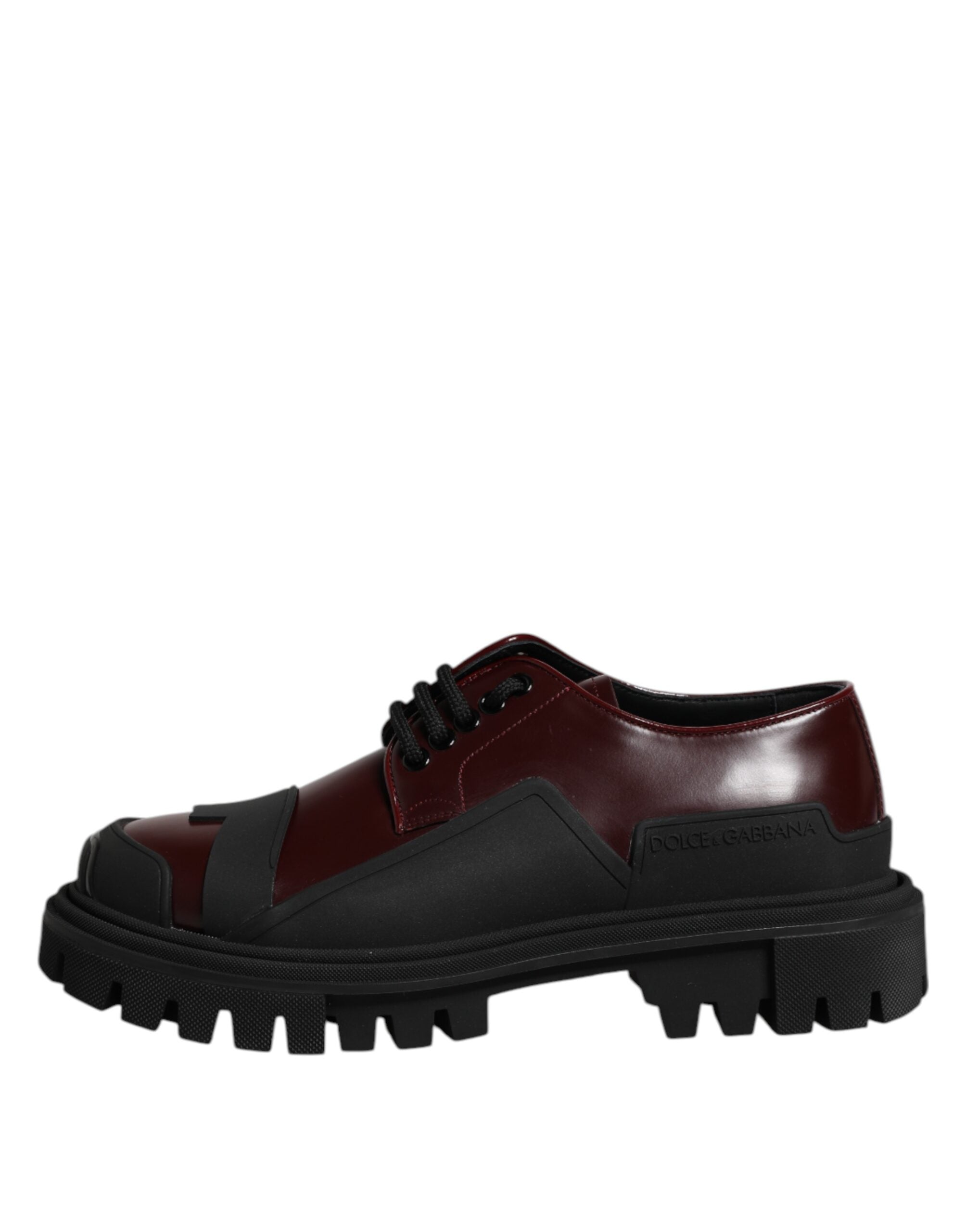 Dolce &amp; Gabbana Red Leather Lace Up Trekking Dress Shoes
