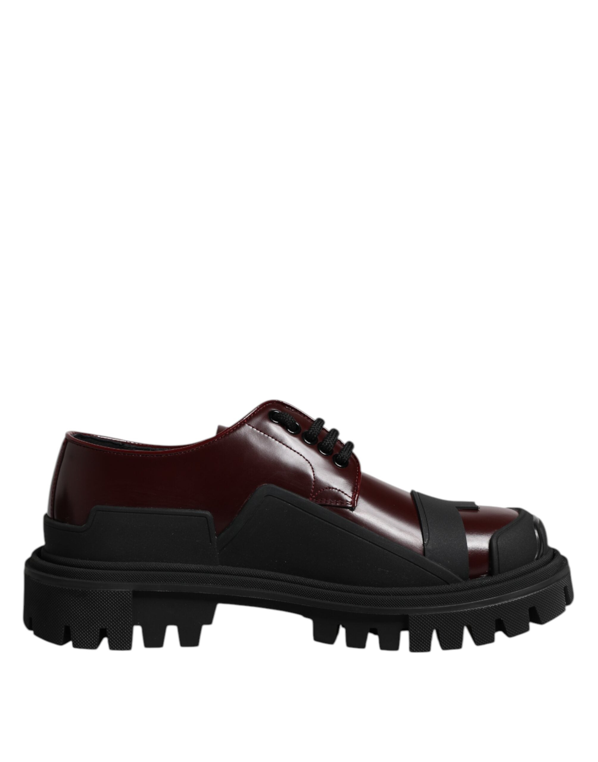 Dolce &amp; Gabbana Red Leather Lace Up Trekking Dress Shoes