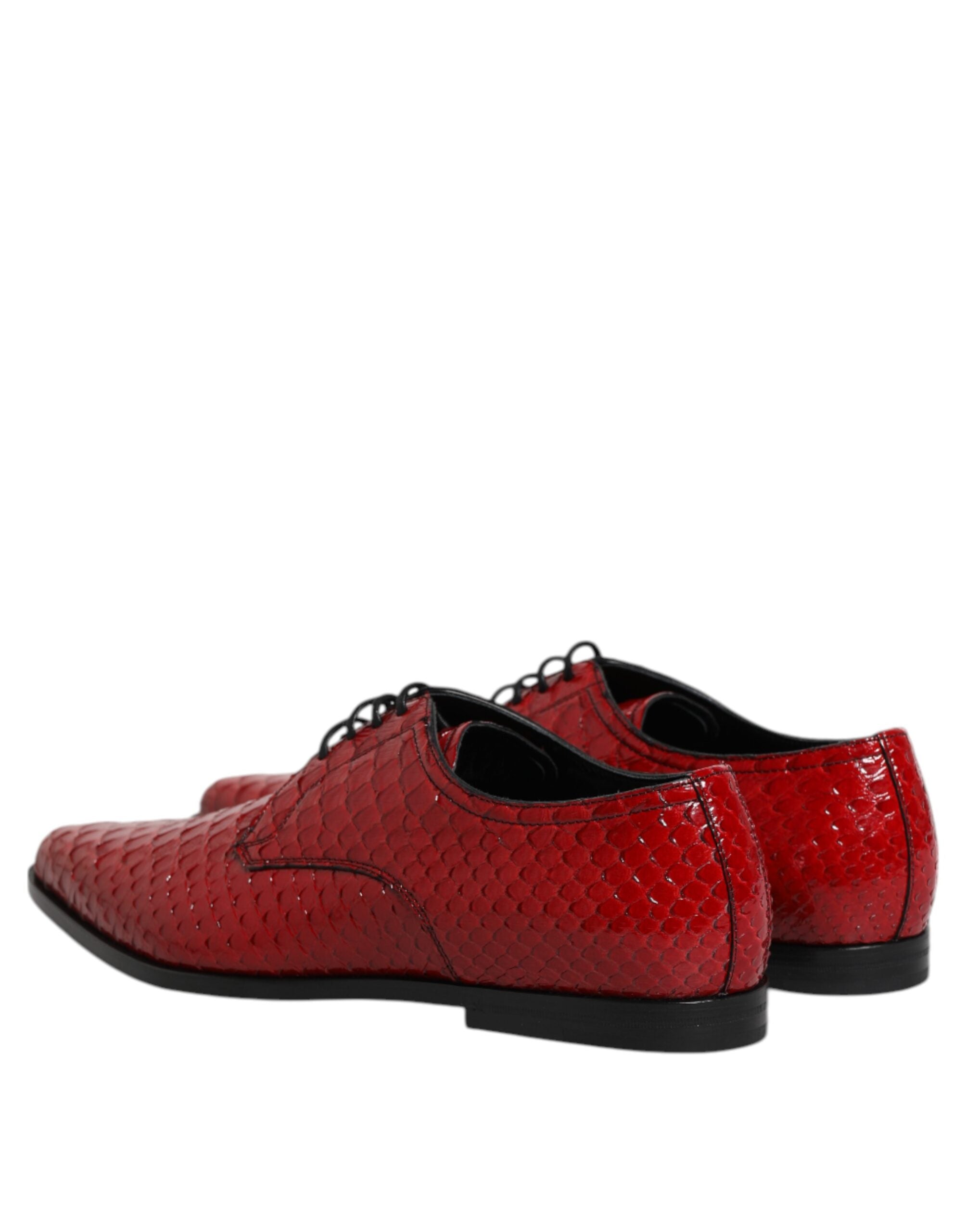 Dolce &amp; Gabbana Red Exotic Leather Lace Up Dress Derby Shoes