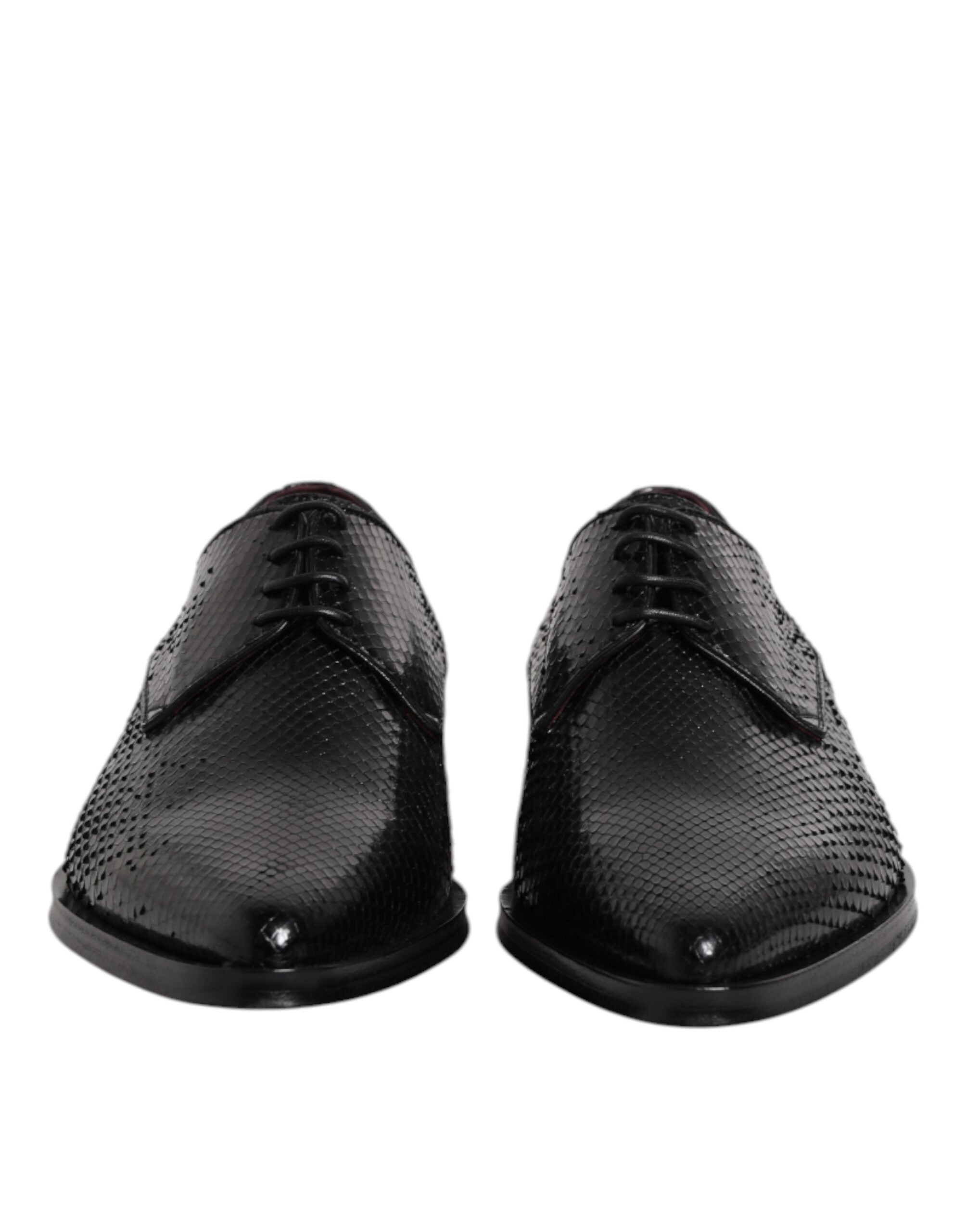 Dolce &amp; Gabbana Black Leather Lace Up Dress Men Derby Shoes