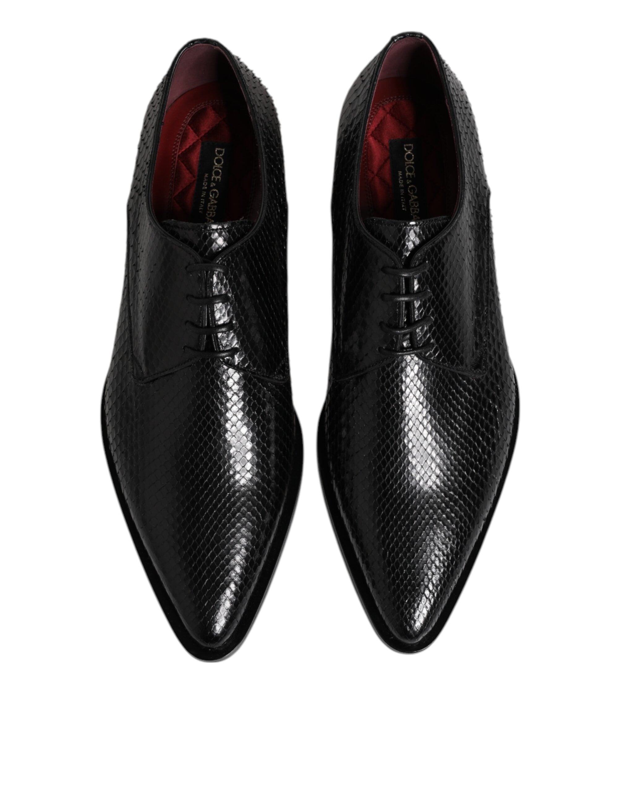 Dolce &amp; Gabbana Black Leather Lace Up Dress Men Derby Shoes