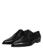 Dolce &amp; Gabbana Black Leather Lace Up Dress Men Derby Shoes