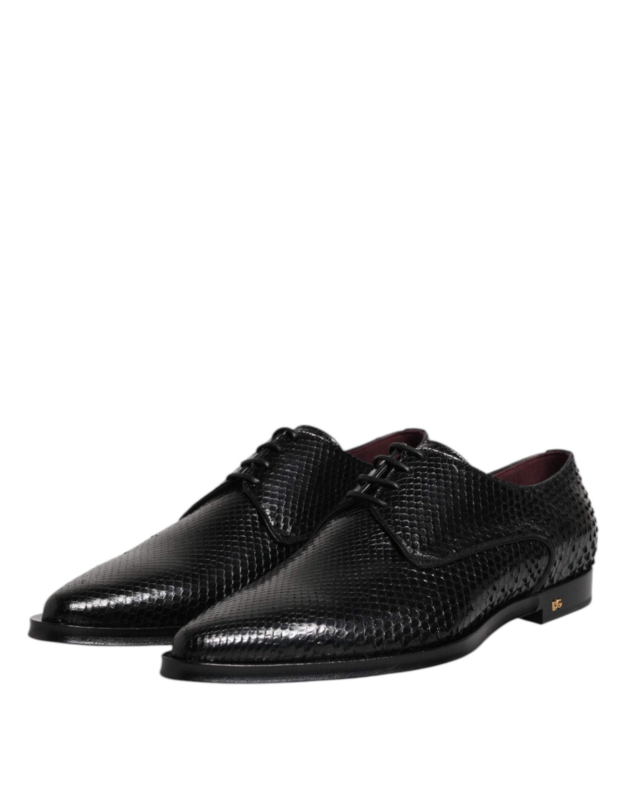 Dolce &amp; Gabbana Black Leather Lace Up Dress Men Derby Shoes
