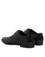 Dolce &amp; Gabbana Black Leather Lace Up Dress Men Derby Shoes