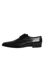 Dolce &amp; Gabbana Black Leather Lace Up Dress Men Derby Shoes