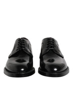Dolce &amp; Gabbana Black Calf Leather Lace Up Dress Derby Shoes