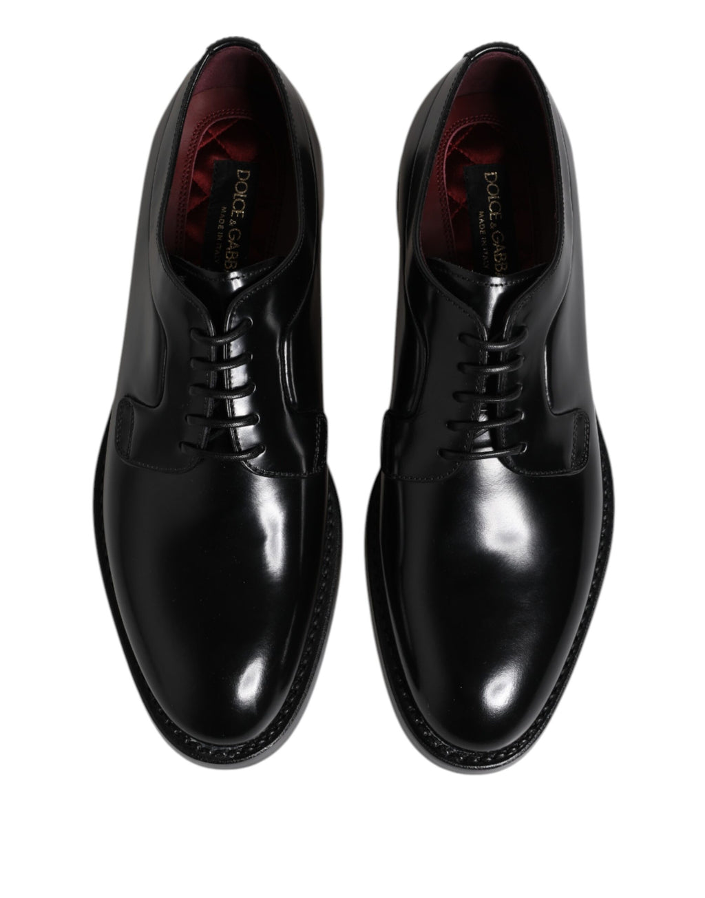 Dolce &amp; Gabbana Black Calf Leather Lace Up Dress Derby Shoes