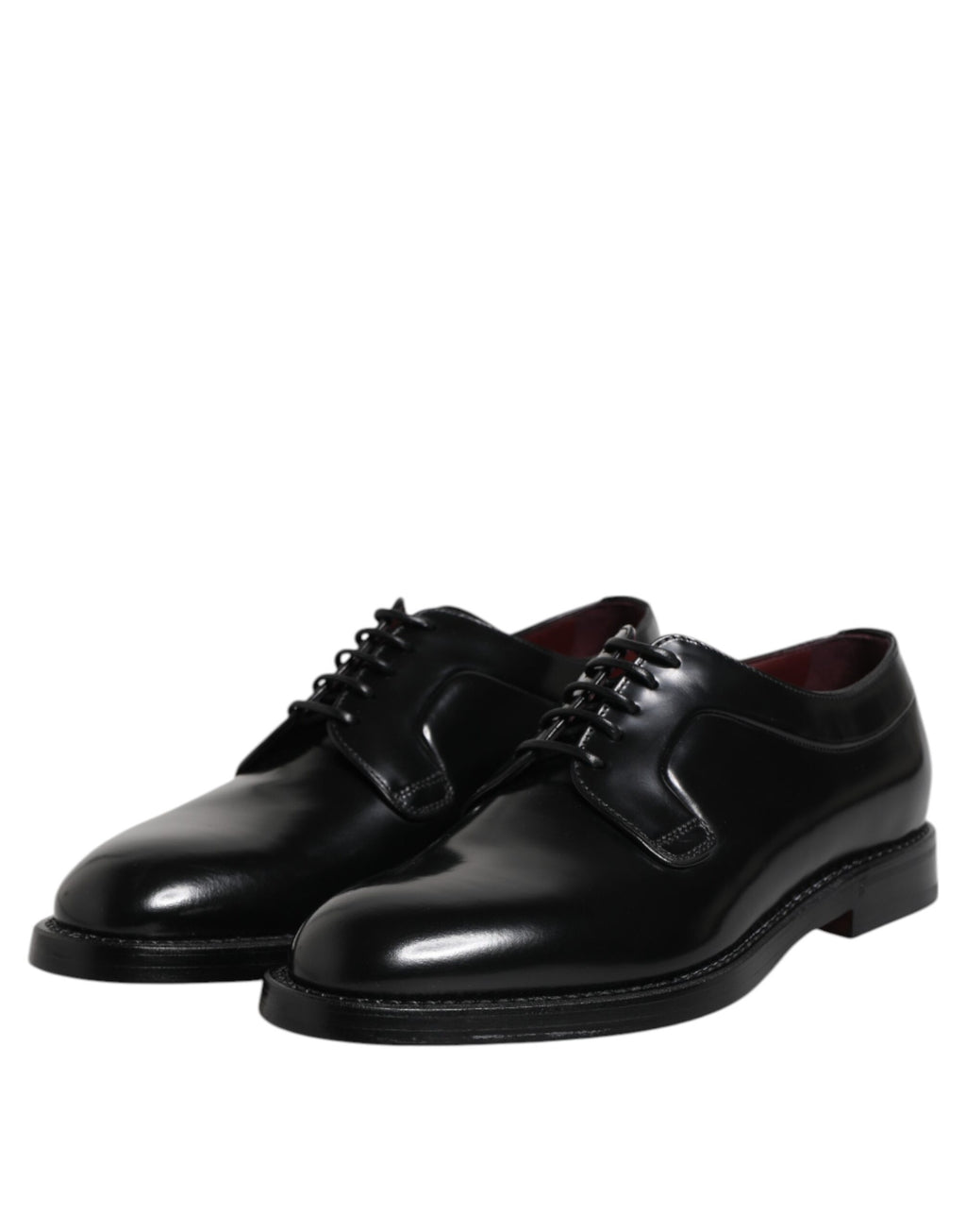 Dolce &amp; Gabbana Black Calf Leather Lace Up Dress Derby Shoes