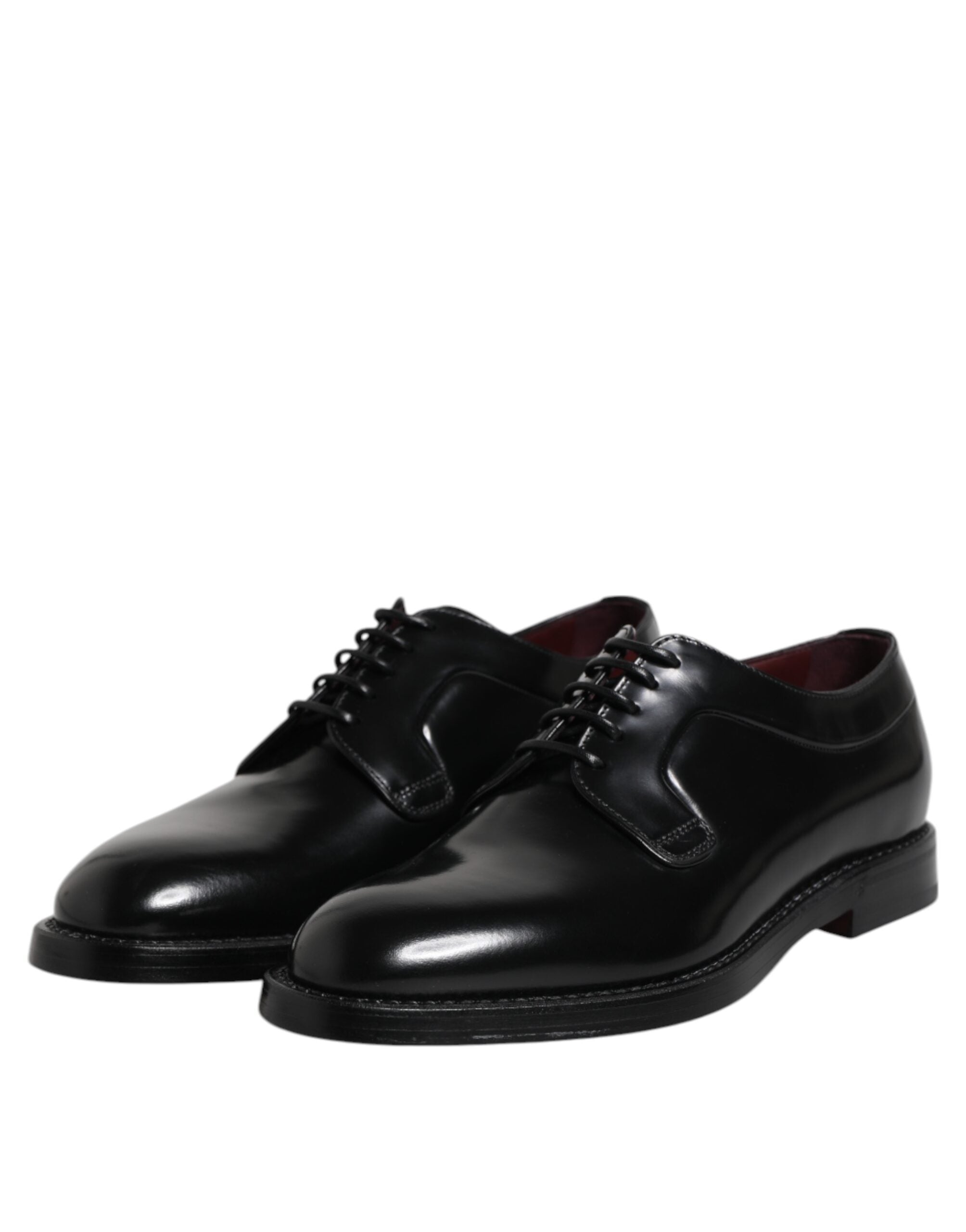Dolce &amp; Gabbana Black Calf Leather Lace Up Dress Derby Shoes